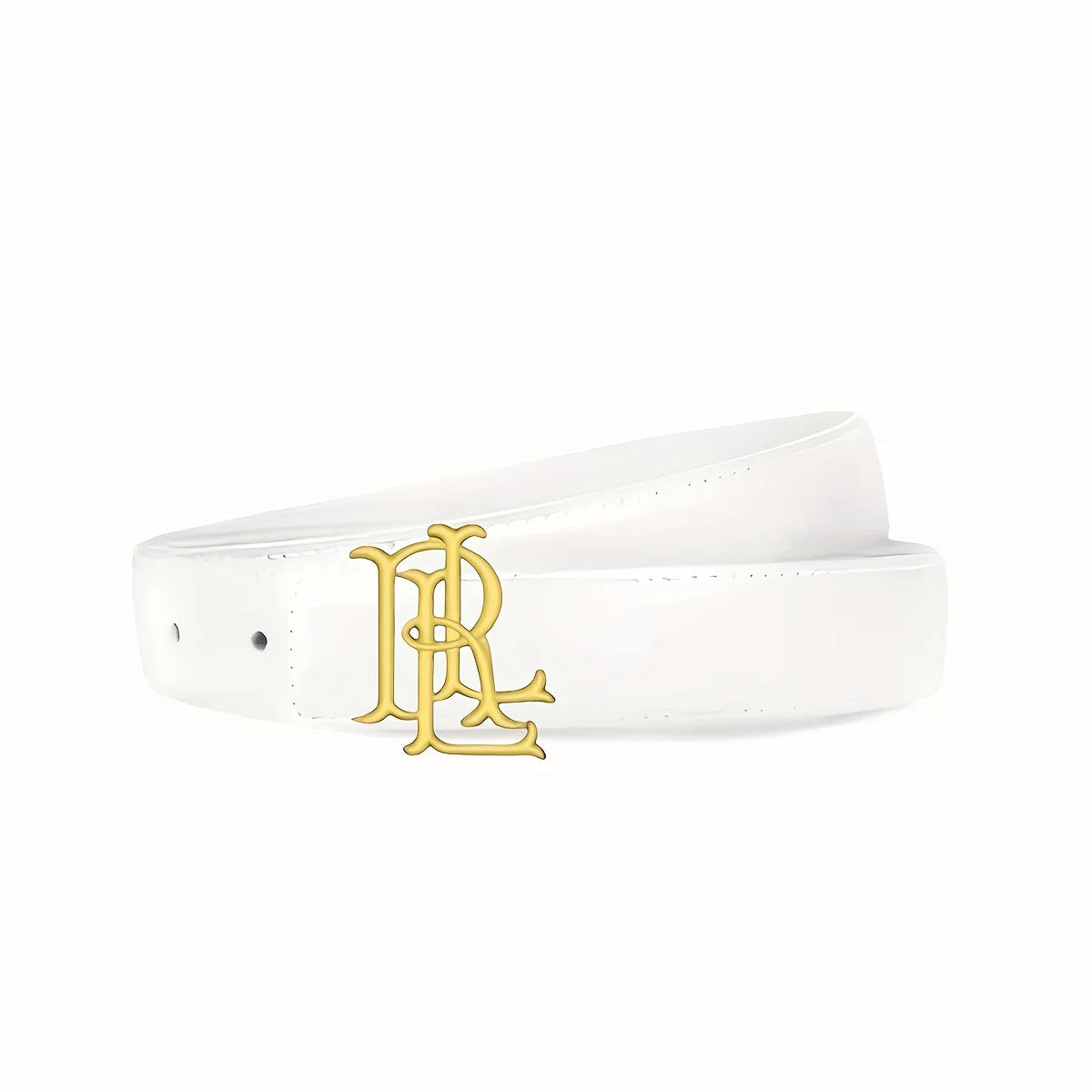 Women’s Elegant Gold Letter Belt - A luxurious brown-black belt with a gold buckle. Suitable for casual to formal outfits, an al