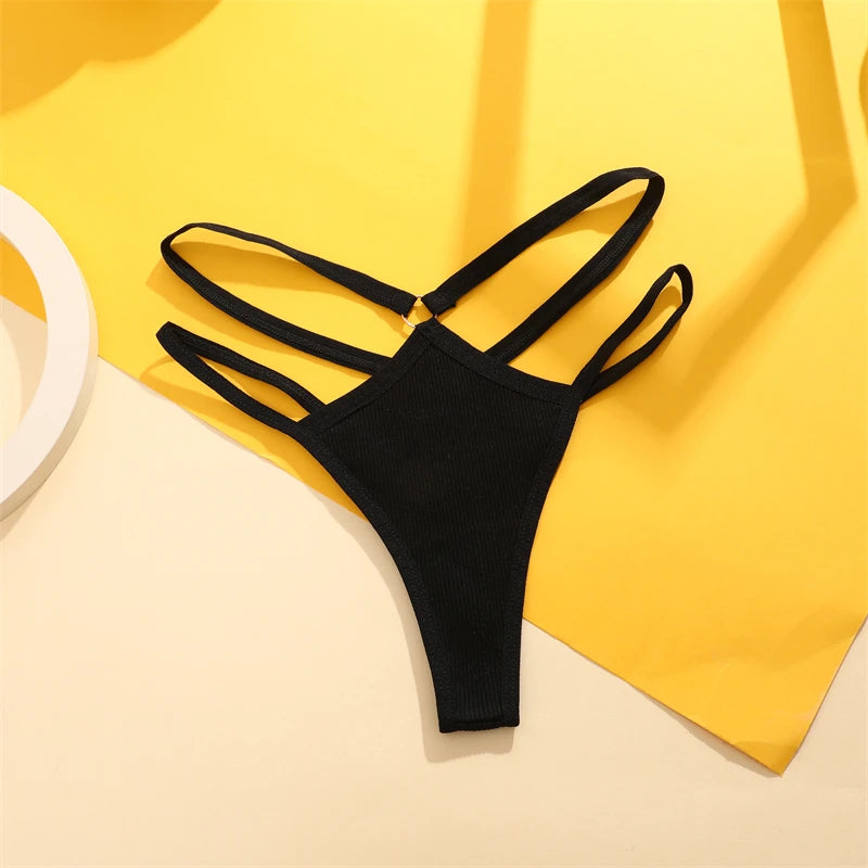 Women Cotton Low Waist Sexy Secret G-string Underwear Hollow Out Elasticity Panties Thong Seamless Brief Breathable Lingerie