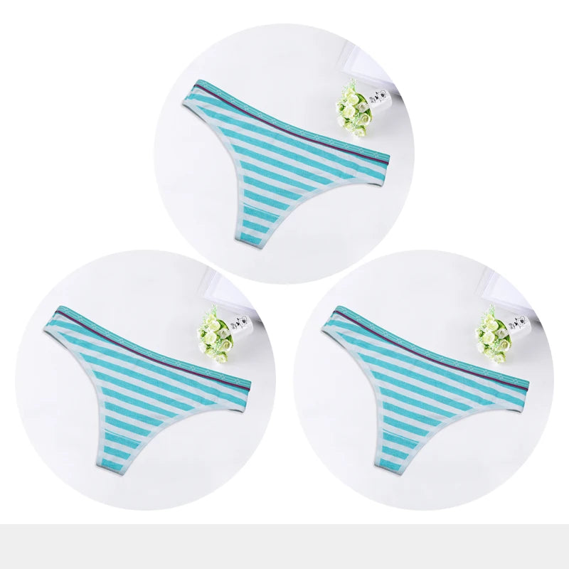 Sexy G-String Cotton Women's Panties Underwear for Women Ladies Thong T-back Briefs Girls Underpants Bikini Lingerie 3 Pcs/lot