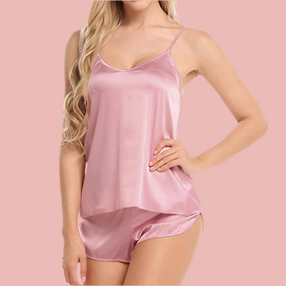 Women Sexy Pajamas See-through Nightclothes Sleepwear Camisole And Shorts Black Gray Comfortable Casual Summer