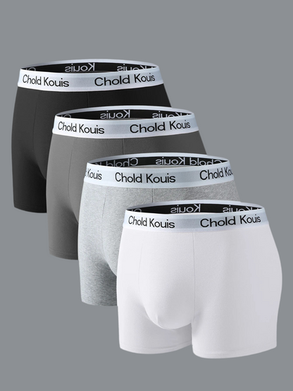 4pcs men's underwear, comfortable, soft breathable athleisure boxer underwear, trendy simple hot-selling men's boxer underwear