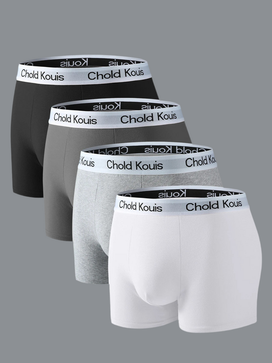4pcs men's underwear, comfortable, soft breathable athleisure boxer underwear, trendy simple hot-selling men's boxer underwear