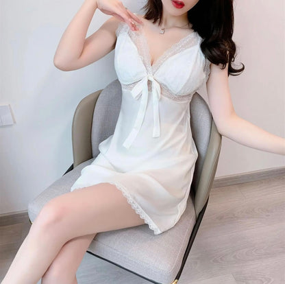 Sexy Lace Patchwork Camisola Lingerie Nighty Wedding Dress Sleep Wear Nightdress Clothes Women's Nightgowns Sexy Nightwear