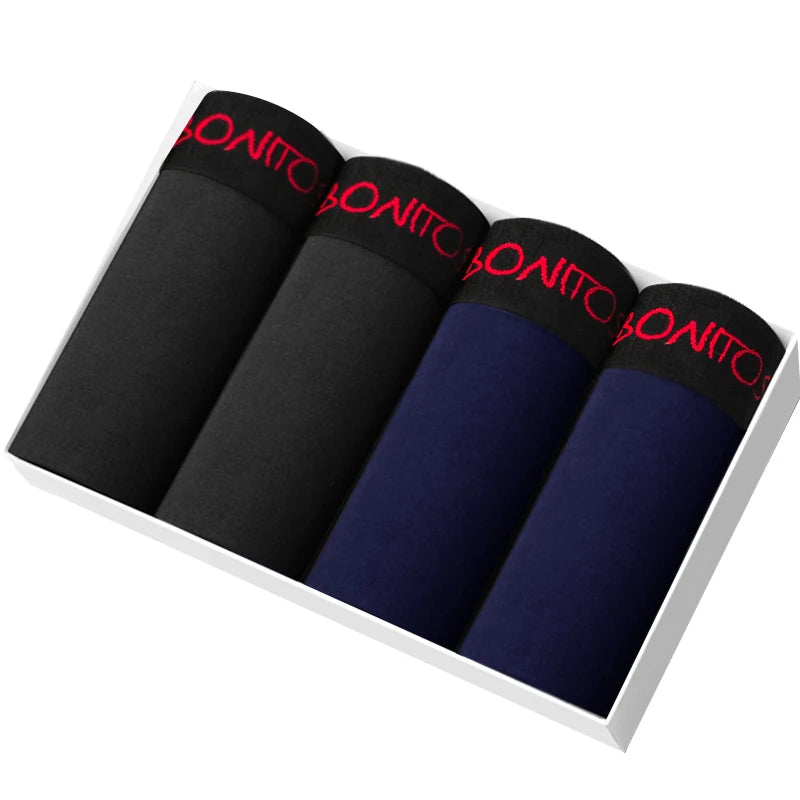 Boxer Shorts Men's Panties Homme Underpants Boxershorts Underwear for Man Cotton Male Couple Sexy Set Calecon Lot Soft Box 4pcs
