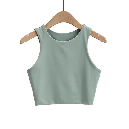 Summer Fashion Women Sexy Slim Tops O-neck Sleeveless Double Nylon Ladies Good Quality Tank Tops 6 Colors