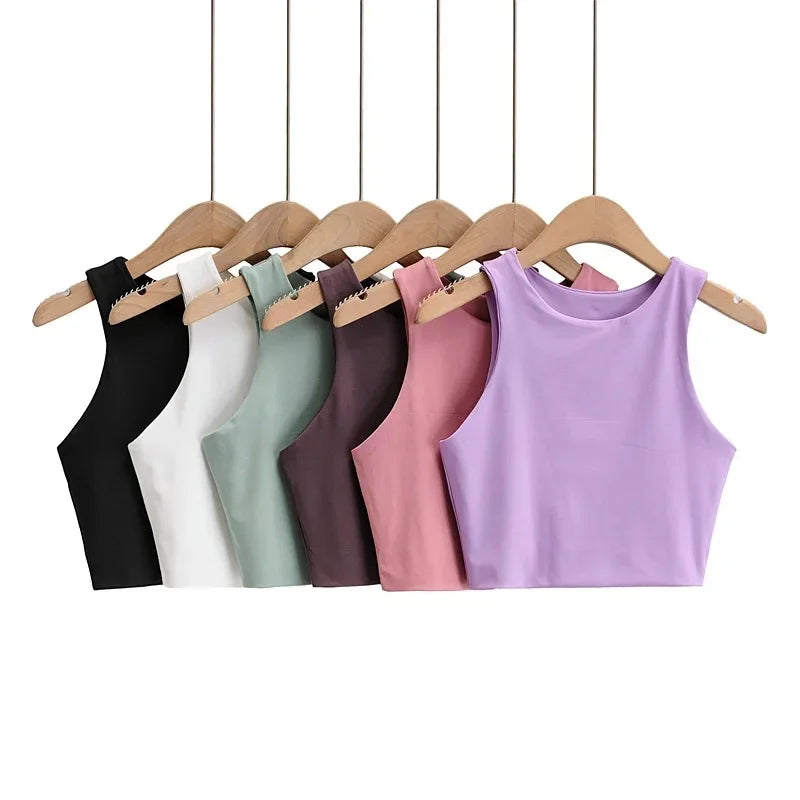 Summer Fashion Women Sexy Slim Tops O-neck Sleeveless Double Nylon Ladies Good Quality Tank Tops 6 Colors