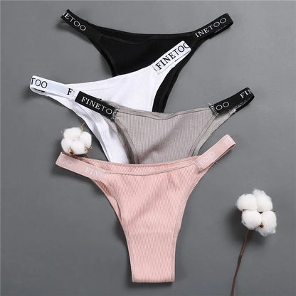 5PCS/Set Sexy Lingerie Women Cotton Panties Finetoo Letter Low Waist Female Briefs Underwear Comfort Underpants Women Intimates