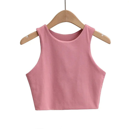 Summer Fashion Women Sexy Slim Tops O-neck Sleeveless Double Nylon Ladies Good Quality Tank Tops 6 Colors