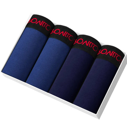 Boxer Shorts Men's Panties Homme Underpants Boxershorts Underwear for Man Cotton Male Couple Sexy Set Calecon Lot Soft Box 4pcs