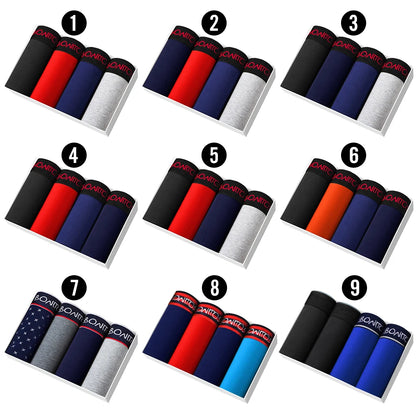 Boxer Shorts Men's Panties Homme Underpants Boxershorts Underwear for Man Cotton Male Couple Sexy Set Calecon Lot Soft Box 4pcs