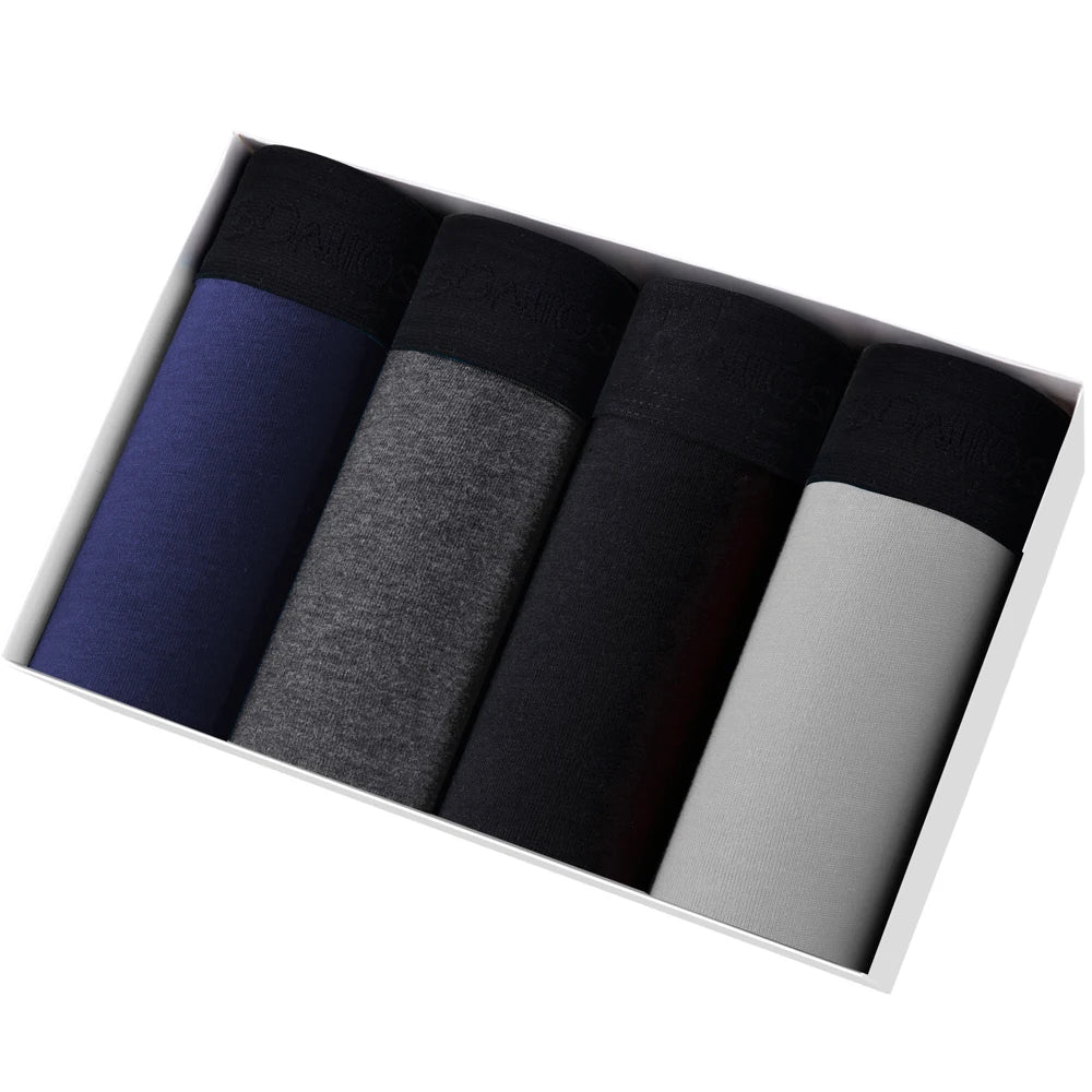 Boxer Shorts Men's Panties Homme Underpants Boxershorts Underwear for Man Cotton Male Couple Sexy Set Calecon Lot Soft Box 4pcs