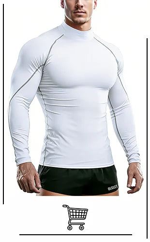 Running T-Shirt Mens Long Sleeve Compression Shirt Gym Sports Top Training Quick Dry Breathable Bodybuilding Fitness Clothing