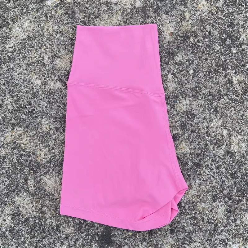 Sexy Solid Color High Waist Athletic Yoga Short Leg Cycling Women Fitness Sport Short Comprehensive Training Jogging Squat Proof