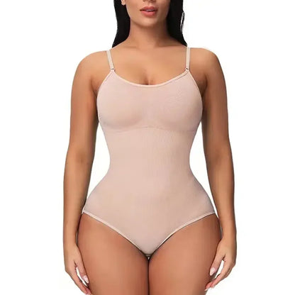 Solid Seamless Brief Shaping Shapewear Bodysuit, Tummy Control Butt Lifting Slimmer Body Shaper, Women's Underwear