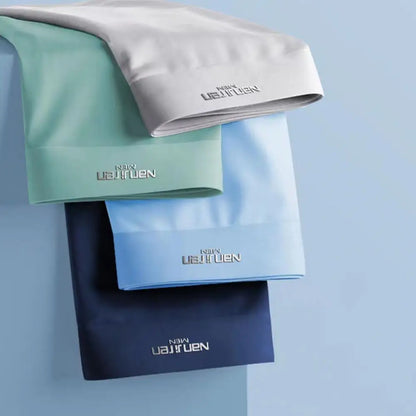 4pcs Boxer Shorts Men's Ice Silk Underwear Cool Underpants Breathable Sexy Thin Panties U Convex Lingerie Wholesale Lots L-6XL