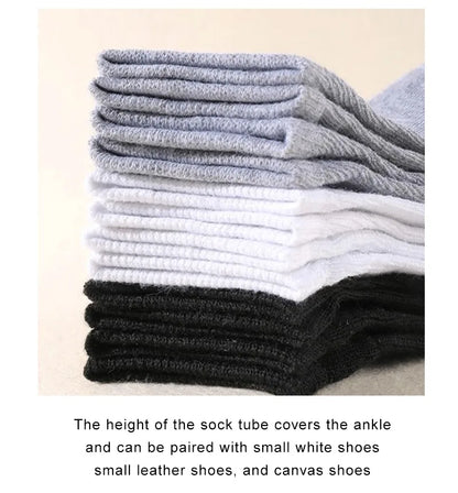 10/12/20/40 Pairs Men Boat Socks Business Sport Sweat Absorption Mature Summer Autumn Solid Color Soft Non Pilling Ankle Socks