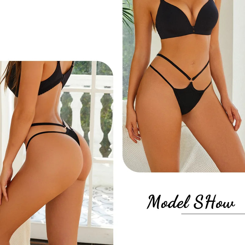 Women Cotton Low Waist Sexy Secret G-string Underwear Hollow Out Elasticity Panties Thong Seamless Brief Breathable Lingerie