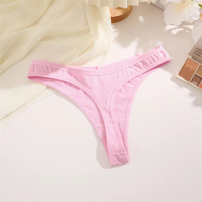Women Cotton Thongs Female Sexy Low Waist Panties G-String Underwear Thongs Striped Panties Female Underwear T-Back Intimat 4PCS