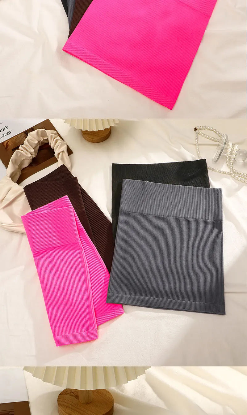 1Pcs Spring Summer New High Waist Elastic Business Women's Mini Skirt Black Slimming Knitted Half Body Skirt Professional Work