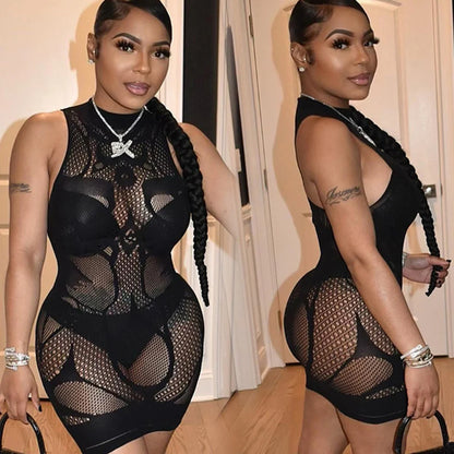 Lingerie Babydoll Mini Dress Lady Lenceria Chemises Sexy Bodysuit Mesh Body Stocking Temptation Intimate Beach Nightwear Dress