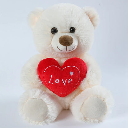 25CM Cute Heart Bear Dog Plush Toys Red Heart Print Love Creative Animal Stuffed Doll For Lovers Valentine's Day Gifts