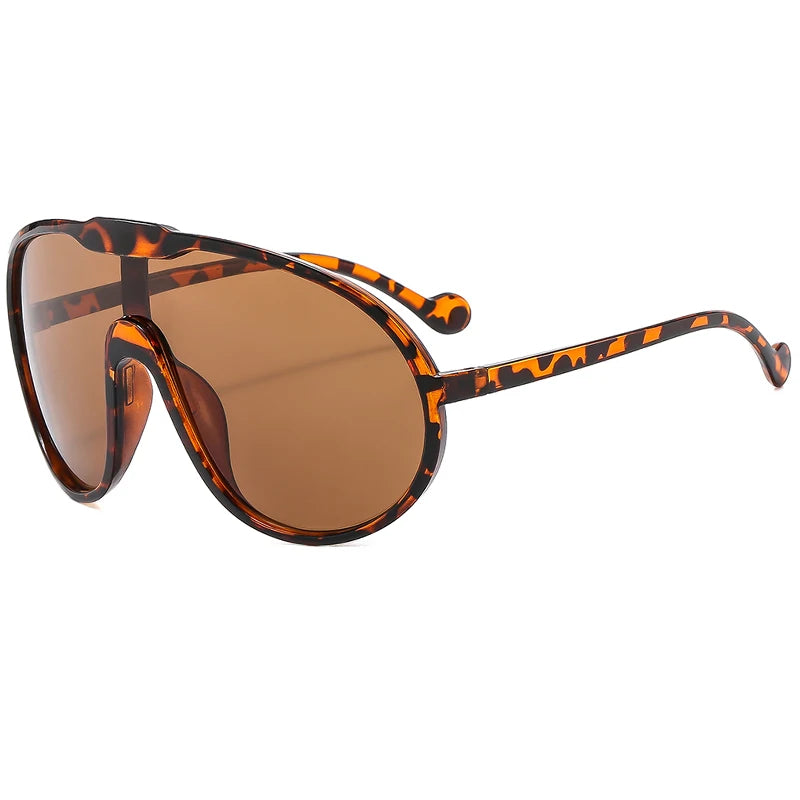 Trend Oversized Pilot Sunglasses Women Luxury Brand Designer Big Frame Cycling Sun Glasses Men Punk One Piece Len Black Yellow