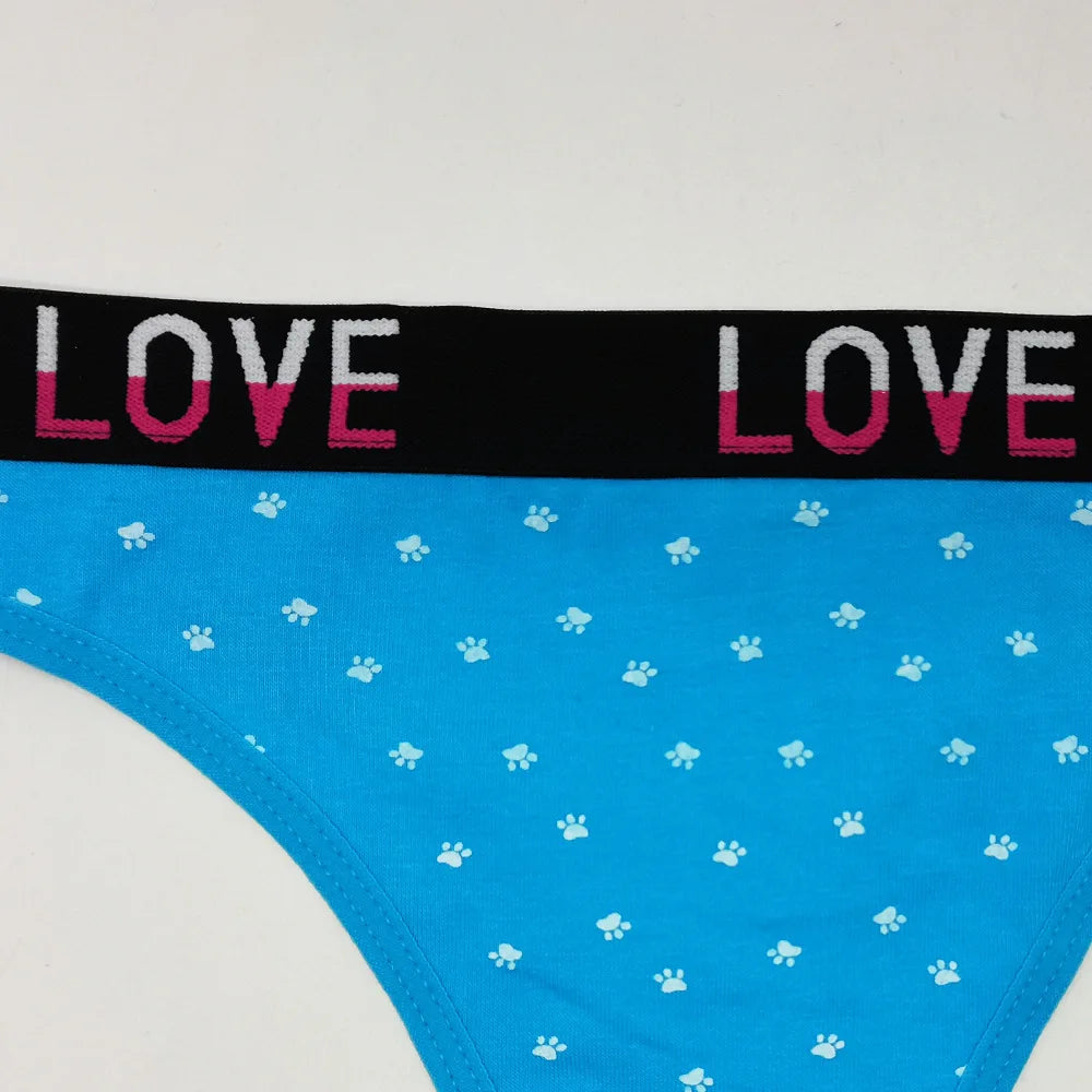 Sexy Women's Thong Cotton G Strings Panties for Ladies Dot Star Printed Tanga Girls Underwear Intimate Underpants 5 pcs/lot