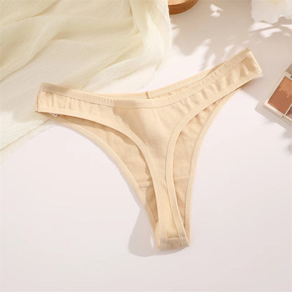 Women Cotton Thongs Female Sexy Low Waist Panties G-String Underwear Thongs Striped Panties Female Underwear T-Back Intimat 4PCS