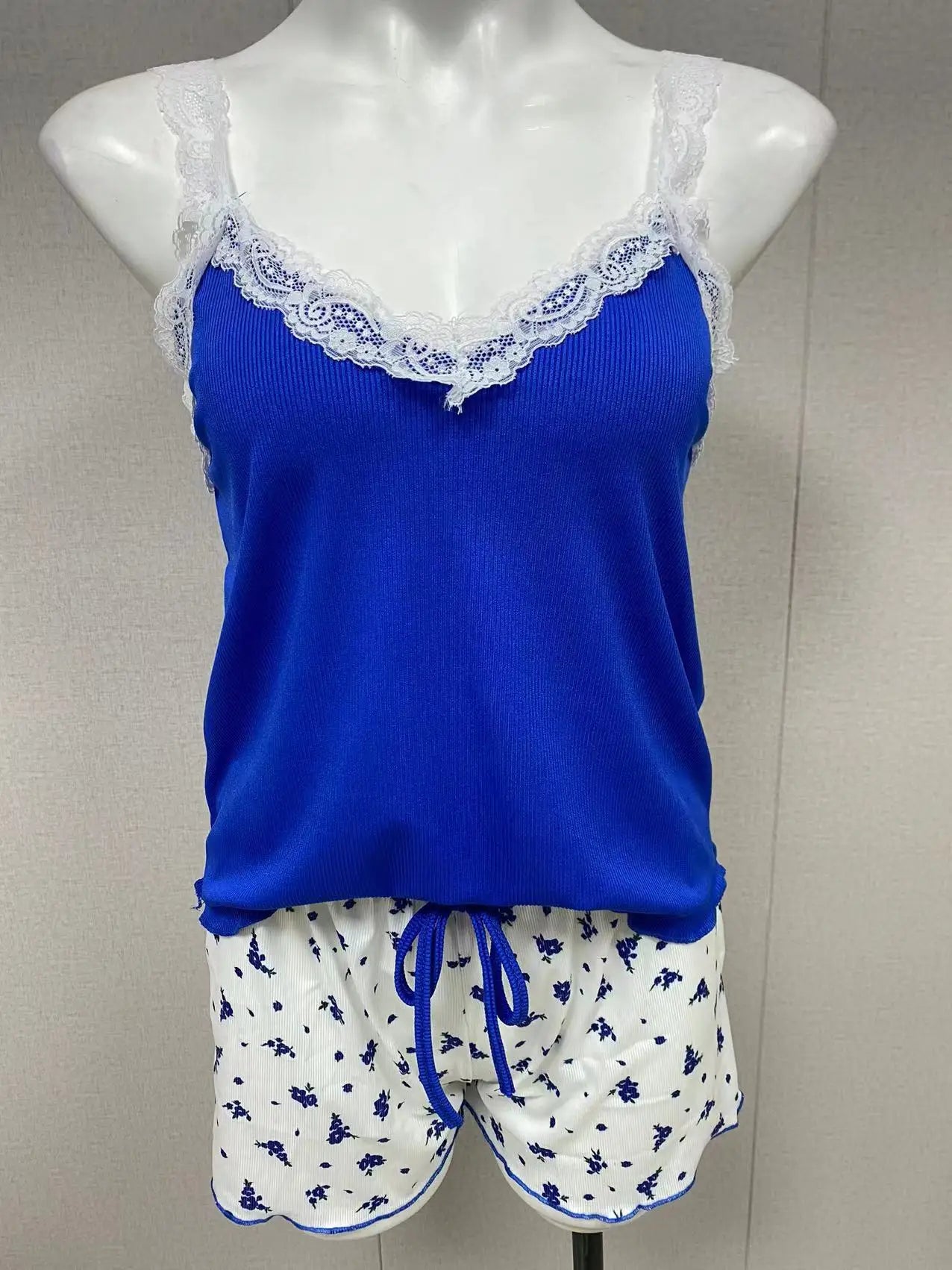 women's sexy lace lace camisole vest shorts sleepwear women's slim fit two-piece home outfit new product pink coffee blue