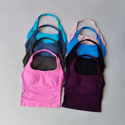 Halter Yoga Vest, Shockproof Running Sports, High-Strength Sports Underwear, Fitness, Pilates Suspender, Beautiful Back, Autumn