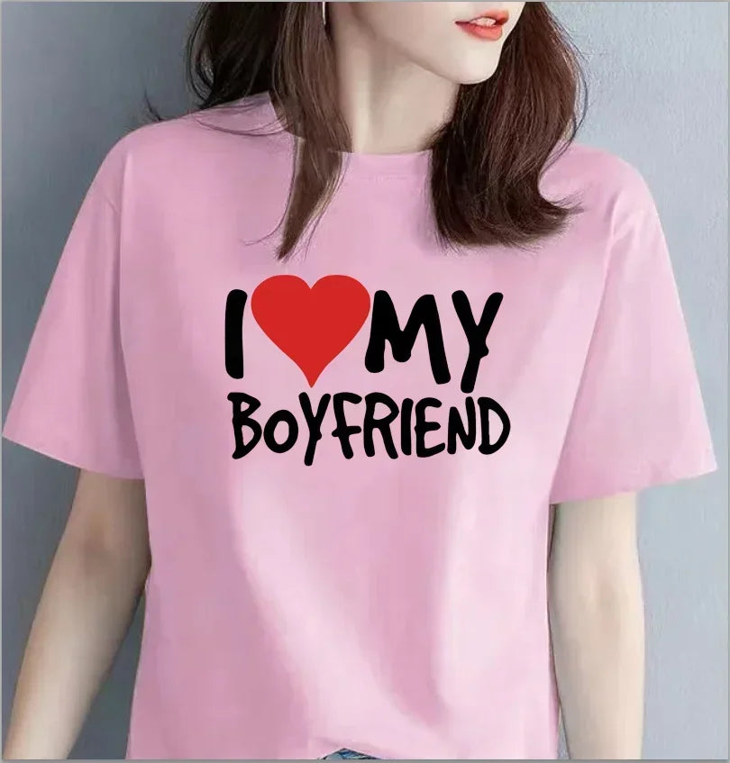 I Love My Husband Boyfriend WOMENS T-SHIRT Tee Birthday Girlfriend Wife Partner Funny Kawaii Clothes Oversized T Shirt Tops Tee