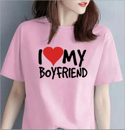 I Love My Husband Boyfriend WOMENS T-SHIRT Tee Birthday Girlfriend Wife Partner Funny Kawaii Clothes Oversized T Shirt Tops Tee