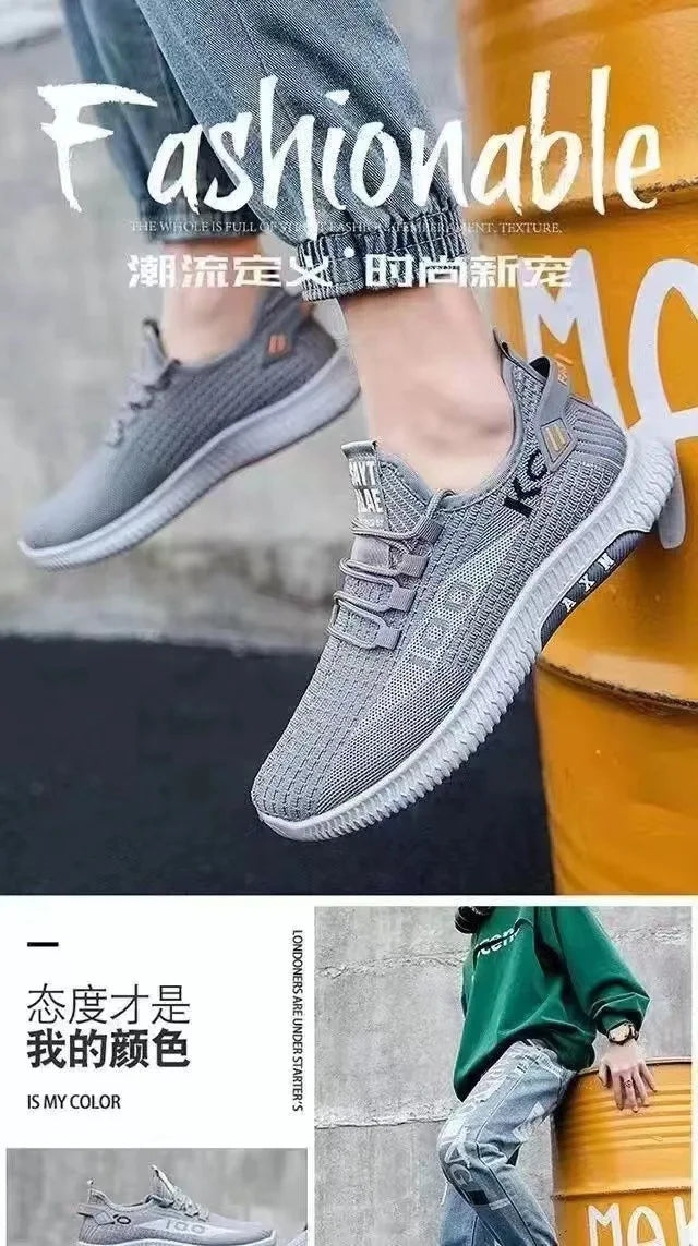 Breathable Air Mesh Sneakers Comfortable Casual Sport Shoes Fashion Men's Vulcanize Shoes Lightweight Deodorant Outdoors
