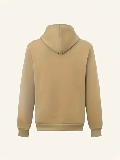 Fall/winter New Arrival Men's fleece Hoodie High Quality Solid Color Hooded Sweatshirt Male Fashionable street style sweatshirt