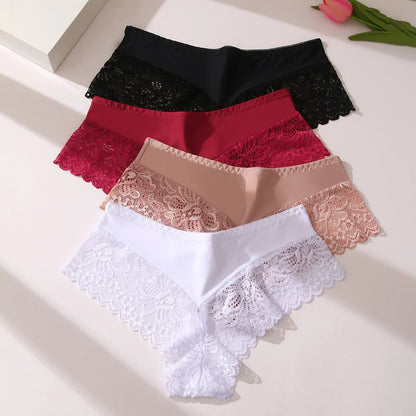 WarmSteps 3Pcs/Set Sexy Lace Panties Women Underwear Flroal Rmantic Women's Pantys Female Lingerie G Strings Thongs Briefs Tanga