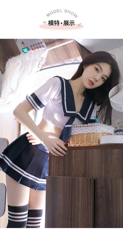 Hot Babydoll Schoolgirl Uniform Cosplay Costume Babydoll Lingerie Sex Role Play Exotic Lingerie Women Maid Outfit Dancewear