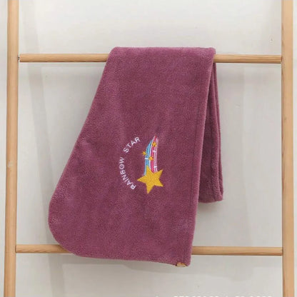 1Pc Embroidery Style Hair Drying Cap, Coral Fleece Thickened Hair Towel for Bathroom, Women's Absorbent Quick Drying Shower Cap,