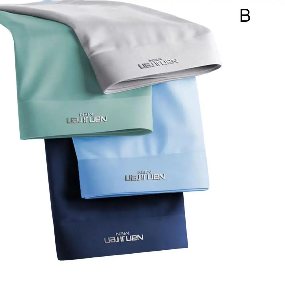 4pcs Boxer Shorts Men's Ice Silk Underwear Cool Underpants Breathable Sexy Thin Panties U Convex Lingerie Wholesale Lots L-6XL