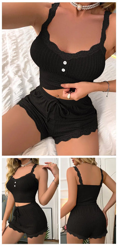 Women Pajama Sets Pijama Pajamas Woman Summer Set Sexy Women Sleepwear for Sleeping Women's Trousers Sleep Lounge Underwear