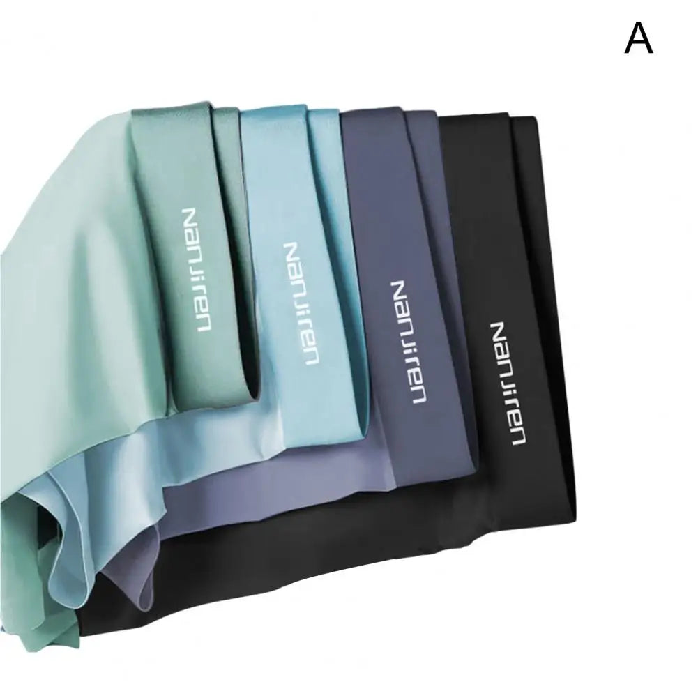 4pcs Boxer Shorts Men's Ice Silk Underwear Cool Underpants Breathable Sexy Thin Panties U Convex Lingerie Wholesale Lots L-6XL