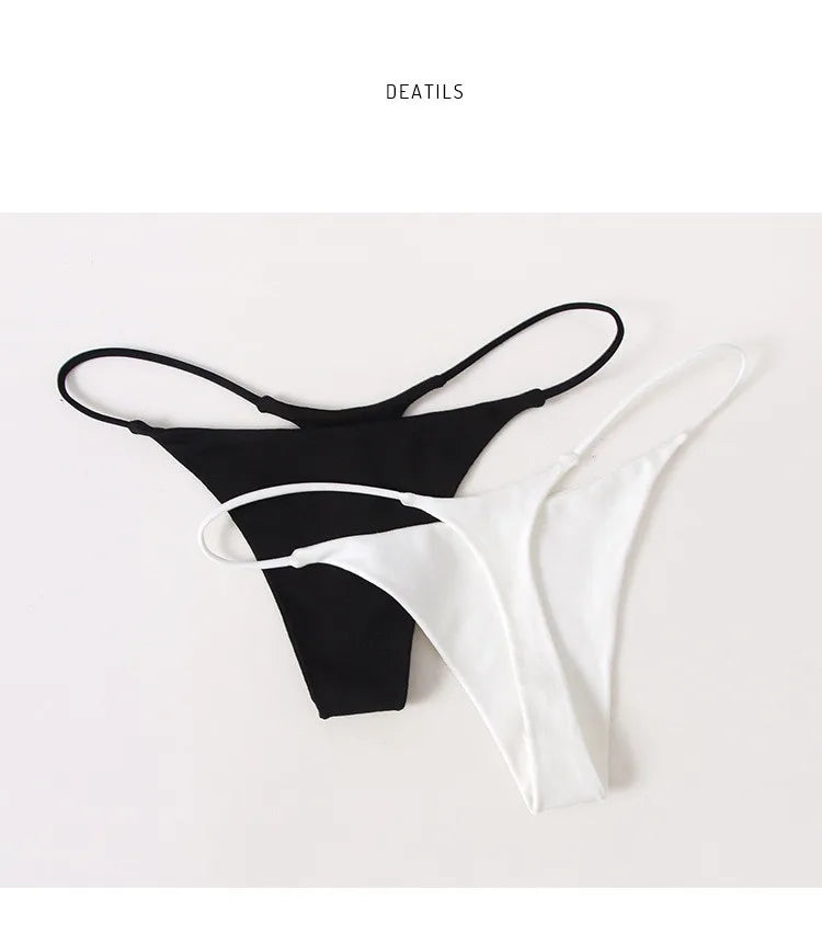 Sexy thong low waist lingerie for women underwear thin belt double layer bikini cotton  panties lenceria femenina tangas mujer