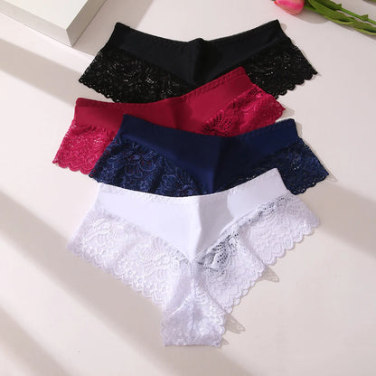 WarmSteps 3Pcs/Set Sexy Lace Panties Women Underwear Flroal Rmantic Women's Pantys Female Lingerie G Strings Thongs Briefs Tanga