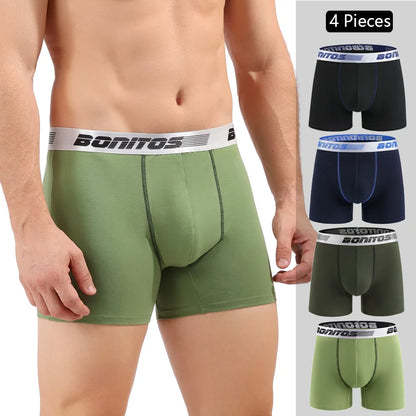 Boxer Shorts Men's Panties Homme Underpants Boxershorts Underwear for Man Cotton Male Couple Sexy Set Calecon Lot Soft Box 4pcs