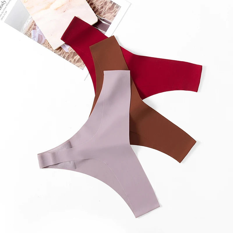 Poblador 10PCS/Set Women's Panties Fashion Simple Seamless Underwear Breathable Thongs Sexy Lingerie Comfortable Sport G-Strings