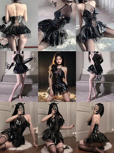 Lingerie Women Open Anal Costumes Sexy Underwear Role Play Games Bodysuit Stockings Erotic Transparent Babydoll Exotic Apparel