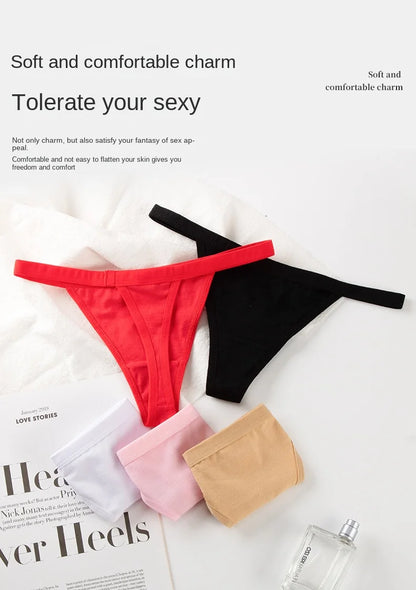 4PCS Sexy WOMEN'S Cotton Thong Underwear for Europe and the United States 22 to 34 Inch Waist Women