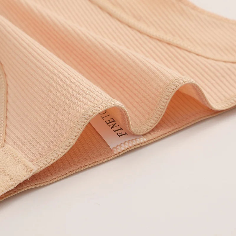 Women's Cotton Panties Sexy Underpants Low Waist Female 4PCS Briefs Finetoo Letters Thong Solid Color Intimate Lingerie M-XL