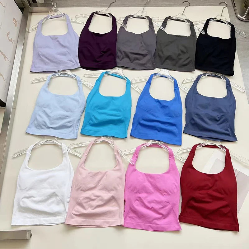 Halter Yoga Vest, Shockproof Running Sports, High-Strength Sports Underwear, Fitness, Pilates Suspender, Beautiful Back, Autumn