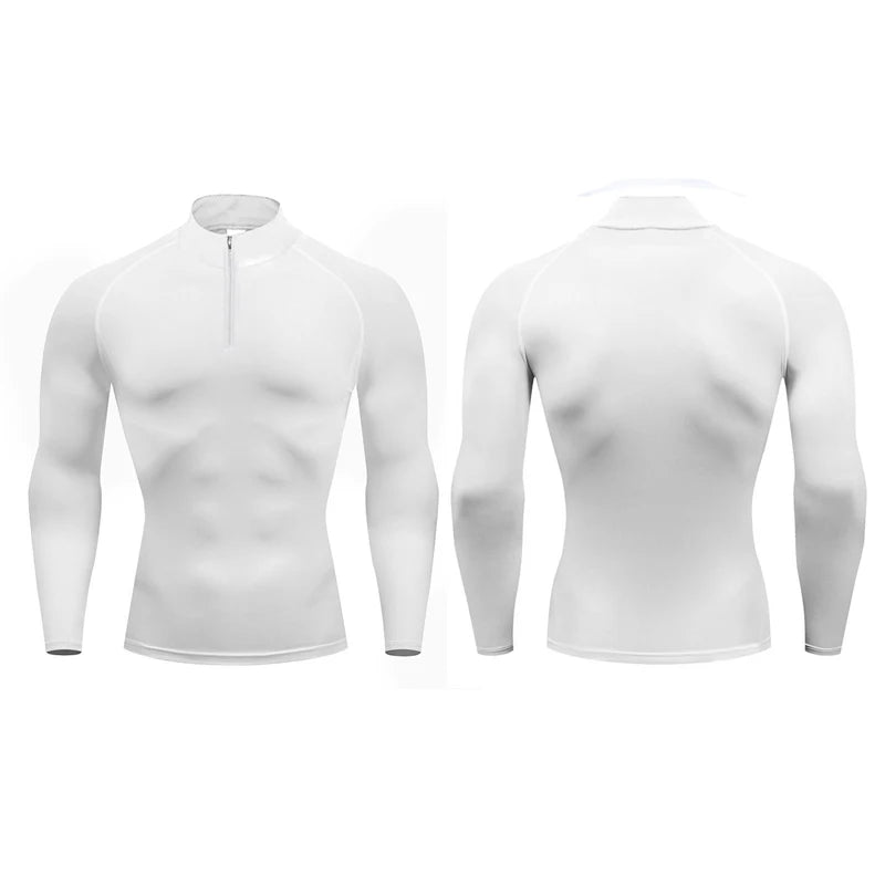 Compression Long Sleeve Polo Shirts Mens Running T-shirts Trainning & Exercise Gym Sportswear Quick Dry Fitness Sports Tshirt