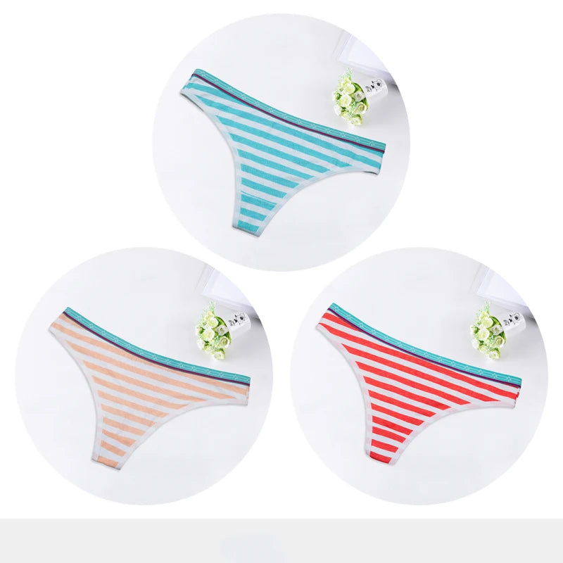 Sexy G-String Cotton Women's Panties Underwear for Women Ladies Thong T-back Briefs Girls Underpants Bikini Lingerie 3 Pcs/lot
